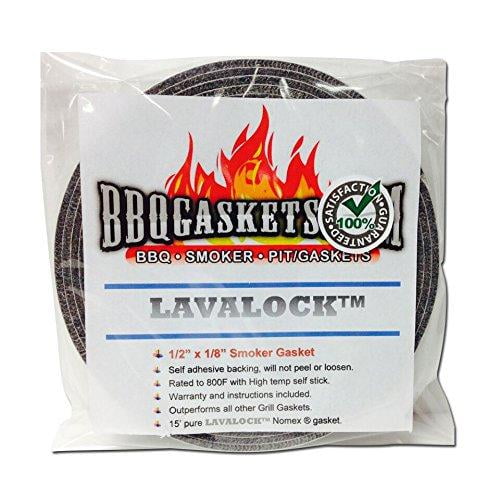 Fireblack® Hi Temp BBQ smoker Gasket Self Stick 15 ft High Heat 1/2 x 1/8 Black 